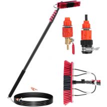 Ulsonix - Brosse à lavage télescopique - avec connexion à l'eau - pour les modules solaires et les fenêtres - 1800 - 9050 mm