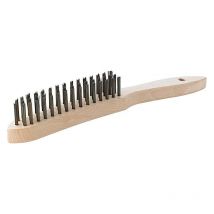 Brosse métallique à main en acier lisse,3 rangs