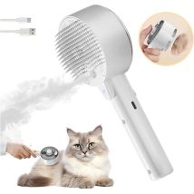 Yozhiqu - Brosse à vapeur pour chat, peigne de massage antistatique 4 en 1, brosse de toilettage multifonctionnelle pour chat Spray pour démêler et