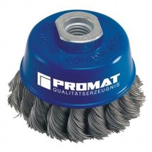 Brosse boisseau d. 100 mm épaisseur de fil 0,5 mm va 8500 min-¹ promat