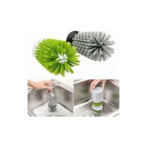 Brosse à bouteilles en verre, brosse de nettoyage avec ventouse, nettoyant pour bouteilles en verre de barre, brosse de nettoyage d'évier de cuisine