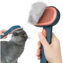 Brosse Chats Chiens,Brosse pour Chat Autonettoyante pour Chat Chien Poil Long Court en Conception à une Touche, pour Eliminer Efficacement jusqu'à