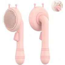 Brosse Chiens Chats- Autonettoyante pour Poils Adapté pour les Chiens Chats Cheveux Courts et Longs (Rose)