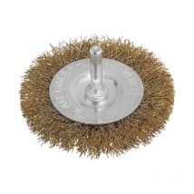 Brosse circulaire 30 mm avec fils d'acier et tige pour perceuse