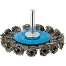 Brosse circulaire pour outils, fil d'acier torsadé, ø de la brosse : 75 mm, Epaisseur du fil 0,50 mm, Larg. : de travail 8 mm, Vitesse maxi. : 20000