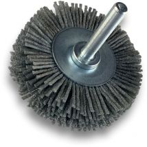 Brosse circulaire sur tige ø 50 mm 1/2/3 rangs nylon abrasif grain 80 - Quantité x 1 - ø 60 mm - 2 rangs - Grain 80