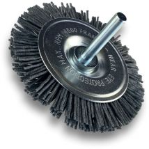 Brosse circulaire sur tige ø 75 mm 1/2/3 rangs nylon abrasif grain 120 - Quantité x 1 - ø 75 mm - 1 rang - Grain 120