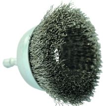 Spazzola da Taglio • Filo in Acciaio Inox • Ø75mm • Coda Esagonale • Per Spellatura Metalli • Acciaio Inox Speciale - Tivoly