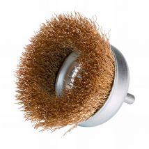 Brosse coupe sur tige D.75 mm - Fils de 0,3 mm ondulés en acier laitonné - 10314009 - Sidamo