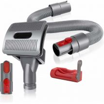 Brosse d'aspirateur pour chien et chat - Outil de toilettage pour Dyson V11 V10 V8 V7 - Outil de toilettage + Tuyau d'extension flexible + Adaptateur