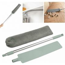 Brosse De Dépoussiérage, tige télescopique réglable, Les Outils Humides Et Secs, Le Ménage Et Le Nettoyage des Sols,pour Le Fond du Lit, Canapé,