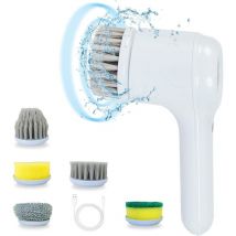 Tigrezy - Brosse de Nettoyage électrique avec 5 têtes de Brosse,Style à Main Brosse Rotative Nettoyage,Bonne Aide au ménage,Kit de Nettoyage