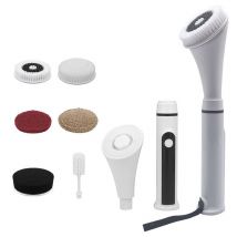 Csparkv - Brosse de Nettoyage électrique, rotative Brosse de Nettoyage pour Salle de Bain, Electric Spin Scrubber avec 6 têtes de Brosse, Brosse
