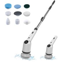 Brosse de nettoyage électrique sans fil à main, 3 vitesses/rechargeable de type C/étanche IPX4/angle réglable à 360°, brosse de nettoyage de