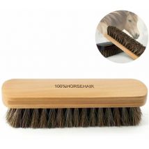 Brosse de nettoyage en cuir souple en crin de cheval fin pour nettoyer les tissus d'ameublement, l'intérieur de voiture plus propre, les meubles de