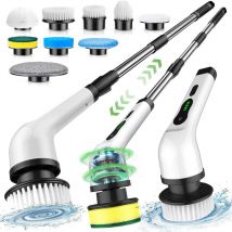 Brosse de Nettoyage lectrique sans Fil, Brosse de Nettoyage sans Fil avec 9 ttes de Brosse remplaables, vadrouille lectrique avec poigne rglable pour