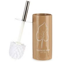 Berilo - Brosse de toilette pour the tropical bath white silver brown ceramic 9.6 x 32 x 9.6 cm