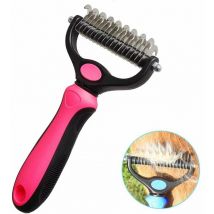 Brosse de toilettage double face pour chien - 17 + 9 dents pour épilation courte ou longue