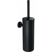 Auralum Black Toilet Brush with Holder Wall Mounted Stainless Steel Bathroom Toilet Brush Holder