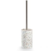 Zeller - Brosse de toilette avec récipient en ciment terrazzo, ø 10,3 cm