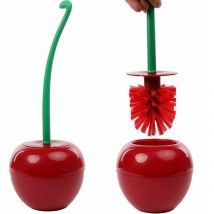 Tonchean Brosse WC,Brosse de toilette cerise et support Brosse de toilette en plastique Brosse de toilette cerise Design original Brosse de toilette
