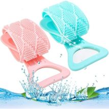 Brosse Dos Douche Silicone, 2PCS Double Face Laveur de Dos en Silicone Brosse en Silicone pour Le Corps Bain Brosse Massage Corporelle en Silicone