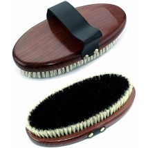 Brosse douce avec poils courts naturels et dos en bois