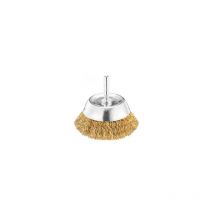 SIT - Brosse en acier laitonné ondulé monté sur tige diamètre 75 mm x 25 mm