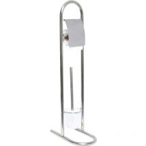 Brosse et derouleur papier wc acier inoxydable promo - chrome Tendance