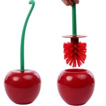 Fitags - Brosse et Support de Toilette Cerise Brosse de Toilette Plastique Brosse Toilette Cerise Brosse wc Design Original Balayette wc Outil de
