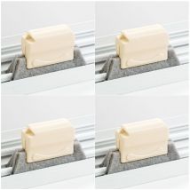 4pcs Brosse Fente Multifonction Brosse de Nettoyage de Fente de Fenêtre pour Porte Glissières de Fenêtre Salle de Bain Rainure de Fenêtre(beige)