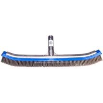 Brosse de fond et parois – 45 cm – Poils inox – Renforcement aluminium – Epuisette de piscine