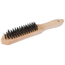 Brosse métal haut rendement, manche bois 6 rangs Silverline PB06