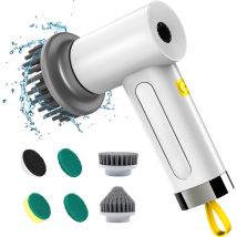 Brosse Nettoyage Electrique, Brosse de Nettoyage Electrique, 5 têtes Brosse Nettoyage Salle de Bain, 2 Modes Brosse Rotative Nettoyage pour Cuisine,