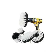 Brosse Nettoyage Perceuse 5 pièces, Brosse pour Perceuse Voiture Carrelage Tapis Baignoire Cuisine Toilettes Blanc