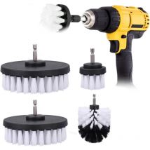 Brosse Nettoyage Rotative Perceuse 4 pièces Nettoyage Voiture Brosse Visseuse, Brosse pour Perceuse Voiture Carrelage Tapis Baignoire Cuisine