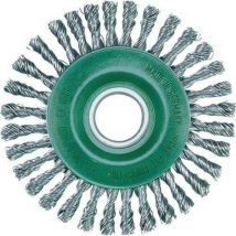 Lessmann - Brosse plate d. 115 mm perçage épaiss. de fil 0,5 mm acier inoxydable 6 mm 15 000 min-¹