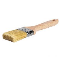 Brosse plate en bois laqué et soie synthétique blonde extra Taille: 15 mm