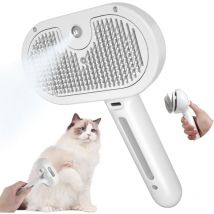 Brosse pour chat à vapeur, brosse pour chien pour poils longs et courts, brosse vapeur chat et chien, brosse à poils de chat, peigne pour chat, blanc