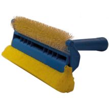 Brosse de nettoyage – Brosse rotative à poils en nylon – Éponge fixe – Poignée en plastique avec filetage – MEDAL