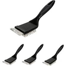 Brosse pour Grill,4 Pièces Brosse de Nettoyage pour Grille de Barbecue Brosse à Barbecue avec Spatule en Acier Inoxydable pour Gril de Nettoyage