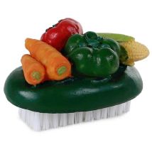Brosse de nettoyage – Résine de polyester – Brosse pour légumes décorée – 7 x 4.5 x 4 cm