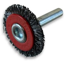 Brosse circulaire métallique sur tige ø 30 mm Fil acier dur - Quantité x 1 - ø 30 mm - Ep. 8 mm - Acier dur