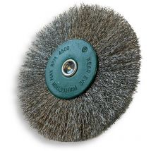 Brosse circulaire métallique sur tige ø 125 mm Fil inox souple - Quantité x 1 - ø 125 mm - Ep. 8 mm - Inox souple