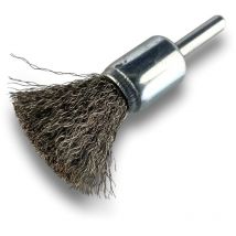 Brosse en bout sur tige Forme pinceau Fil inox souple Diamètres variés - Quantité x 1 - ø 18 mm - inox - Souple