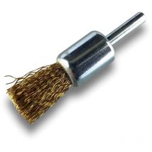 Brosse en bout sur tige Forme pinceau Fil laiton dur Diamètres variés - Quantité x 1 - ø 18 mm - laiton - Dure