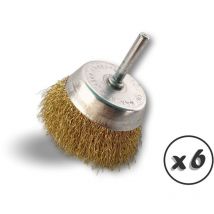 Kibros - Brosses rotatives coupe sur tige Laiton dur - Quantité x 6 - ø 75 mm - Coupe - Laiton - Dure