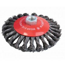 Promo brosse roue conique a fil d'acier torsadee ø 125 mm