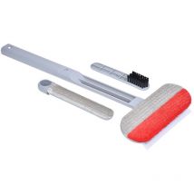 Brosse velours de ménage avec raclette intégrée - Nettoie et dépoussière vitres, carreaux, textiles