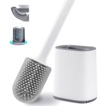 Ersandy - Brosse wc, Brosse de Toilette, Brosse Toilettes wc Suspendue en Silicone avec Support, Fixation Murale & Debout Balayette wc Séchage Rapide